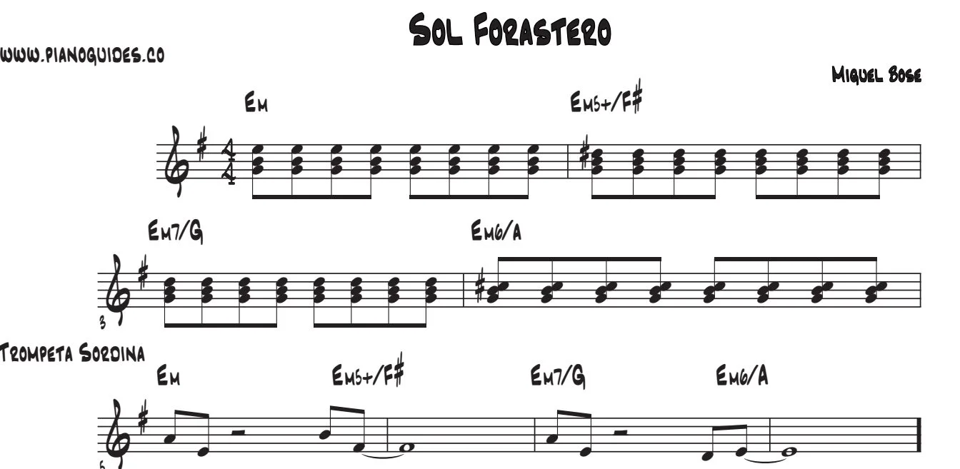 Título y primeras líneas de la guía de Sol Forastero