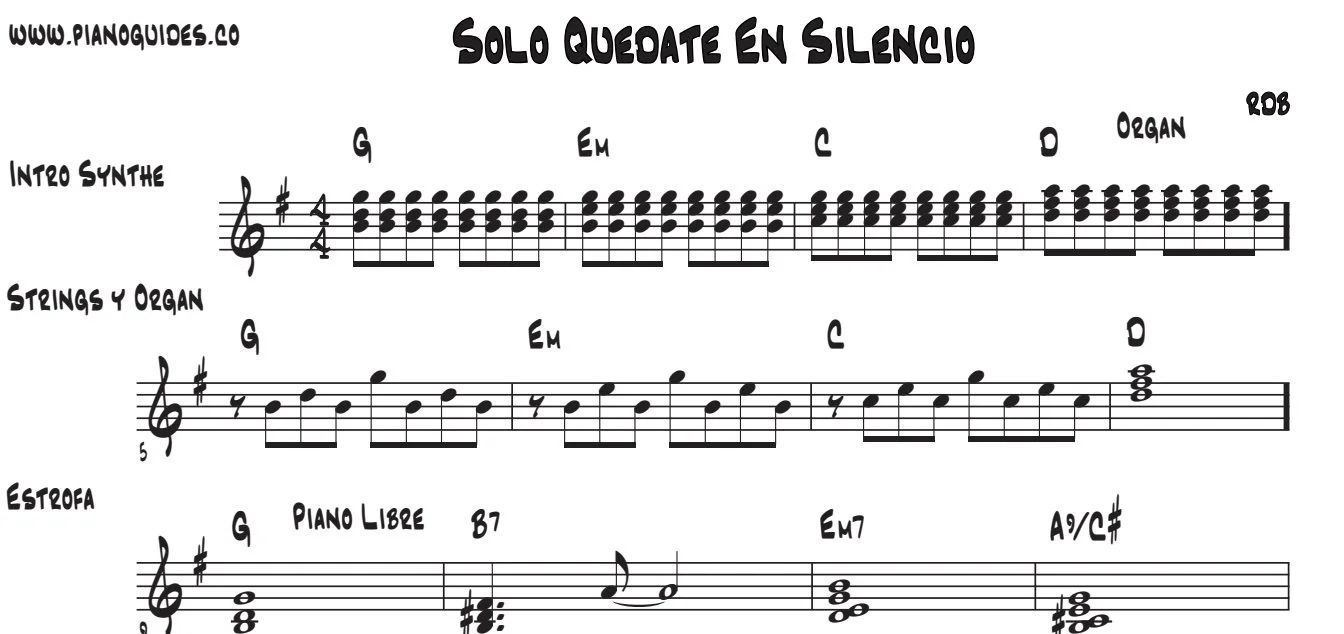 Título y primeras líneas de la guía de Sólo Quédate En Silencio