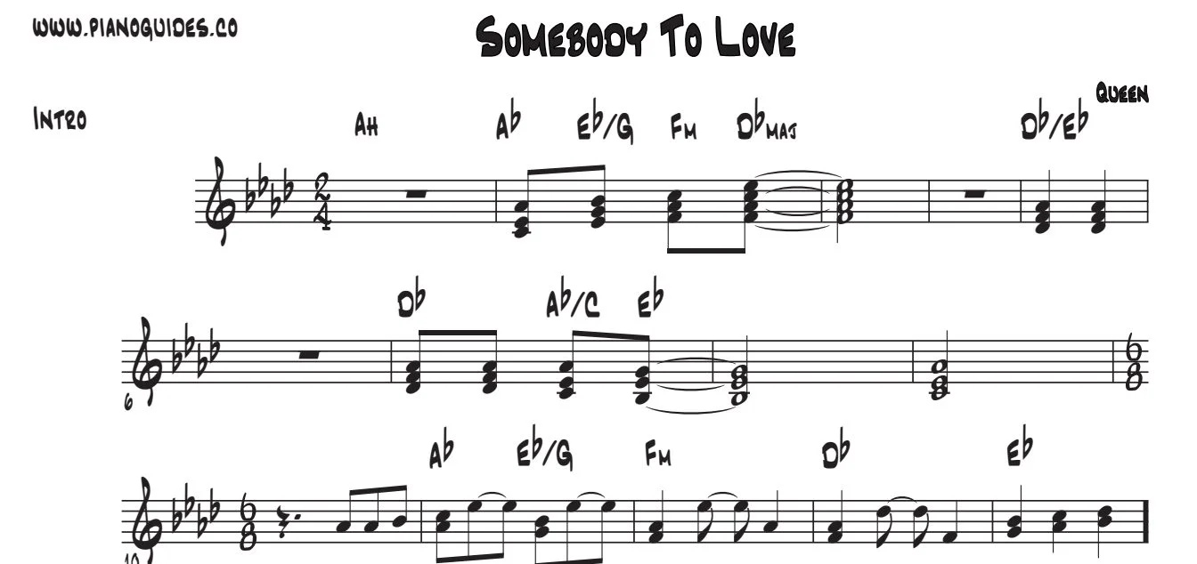 Título y primeras líneas de la guía de Somebody To Love