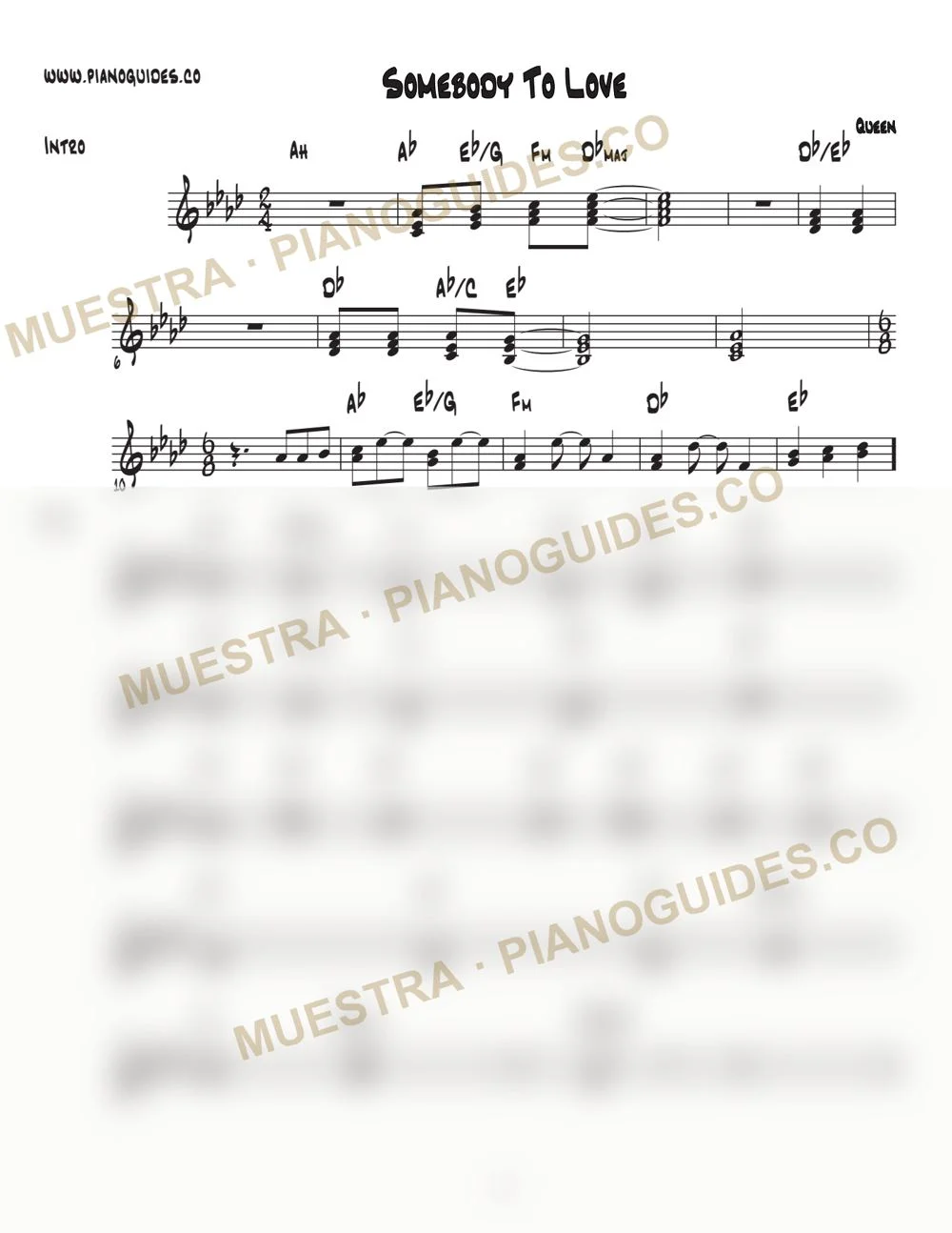 Primera página de la guía Somebody To Love