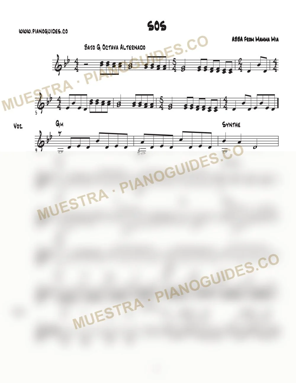 Primera página de la guía SOS (From Mamma Mia)