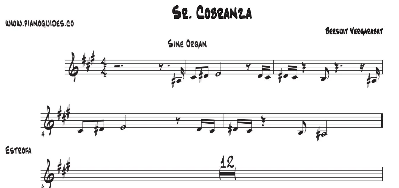Título y primeras líneas de la guía de Sr. Cobranza