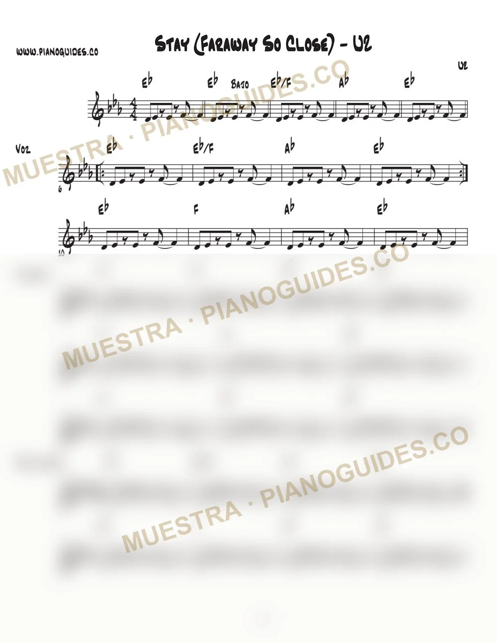 Primera página de la guía Stay (Faraway So Close)