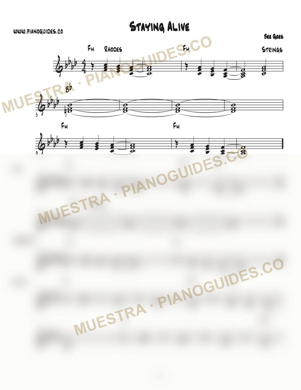 Primera página de la guía Stayin' Alive