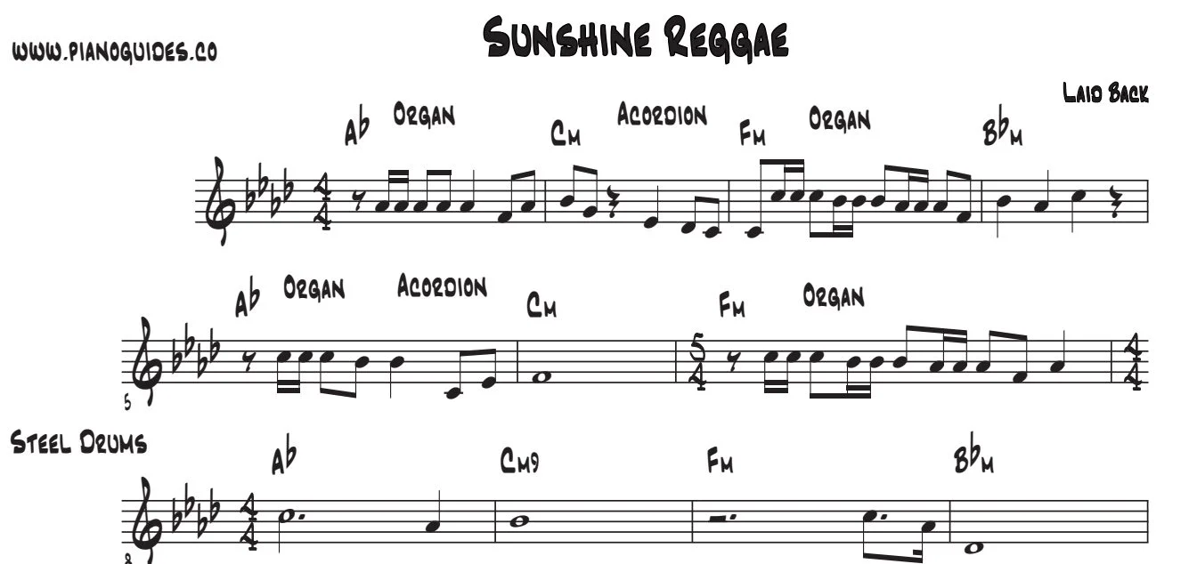 Título y primeras líneas de la guía de Sunshine Reggae