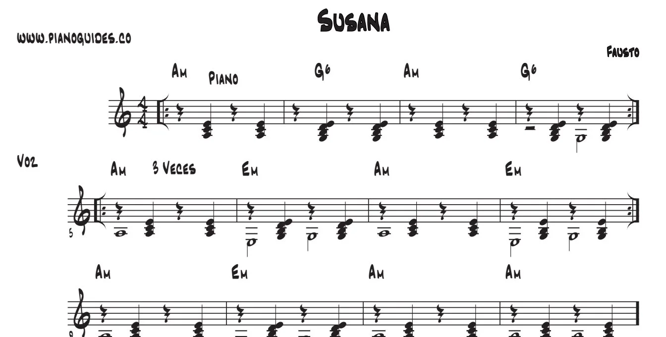 Título y primeras líneas de la guía de Susana