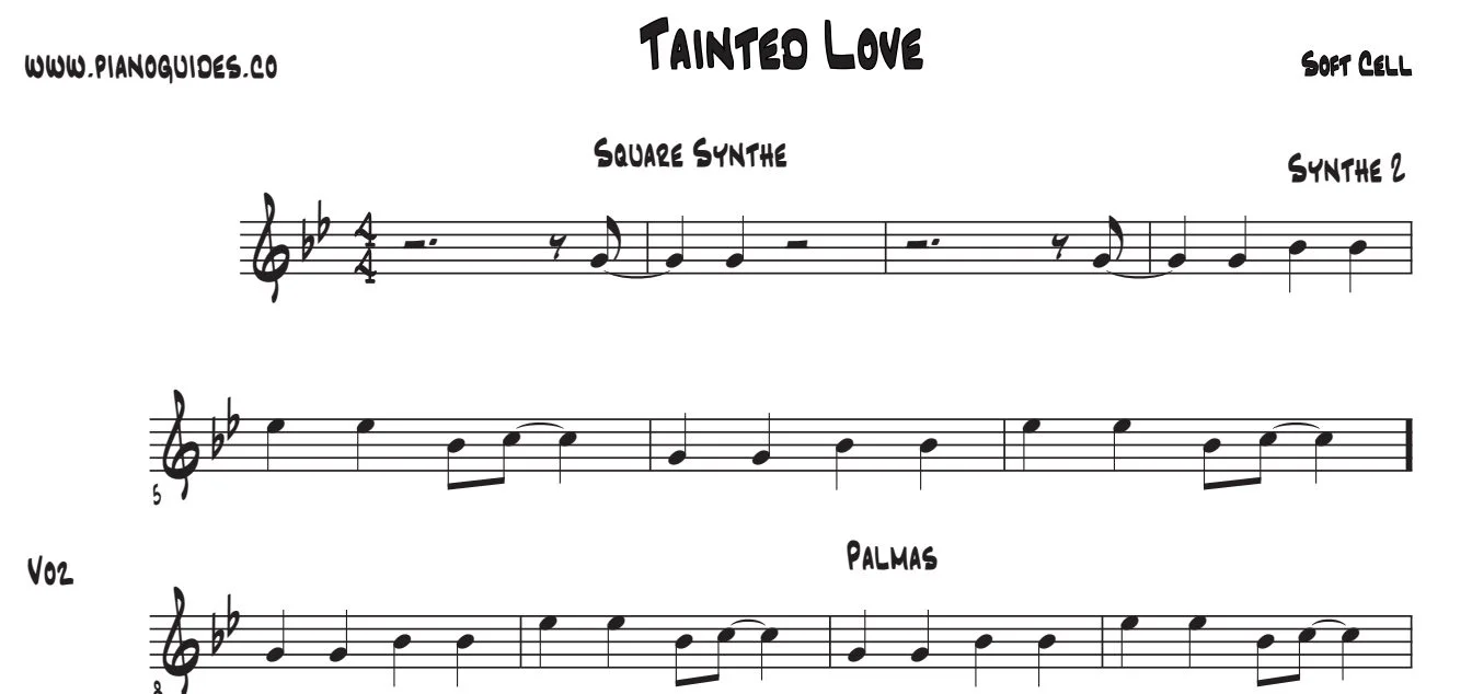 Título y primeras líneas de la guía de Tainted Love