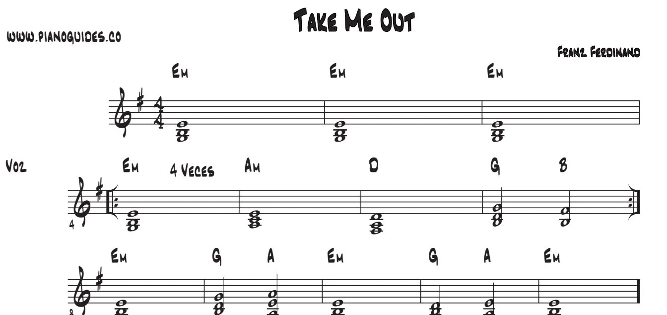 Título y primeras líneas de la guía de Take Me Out