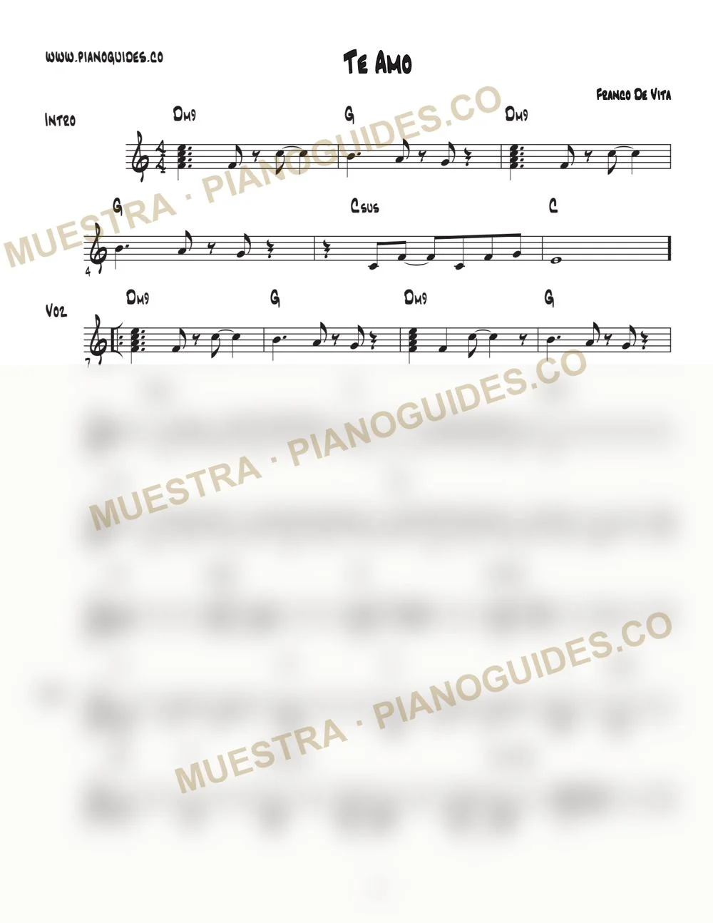 Primera página de la guía Te Amo