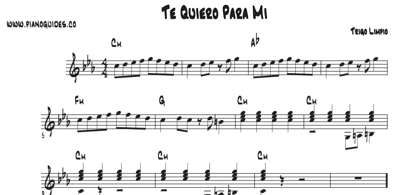 Título y primeras líneas de la guía de Te Quiero Para Mí