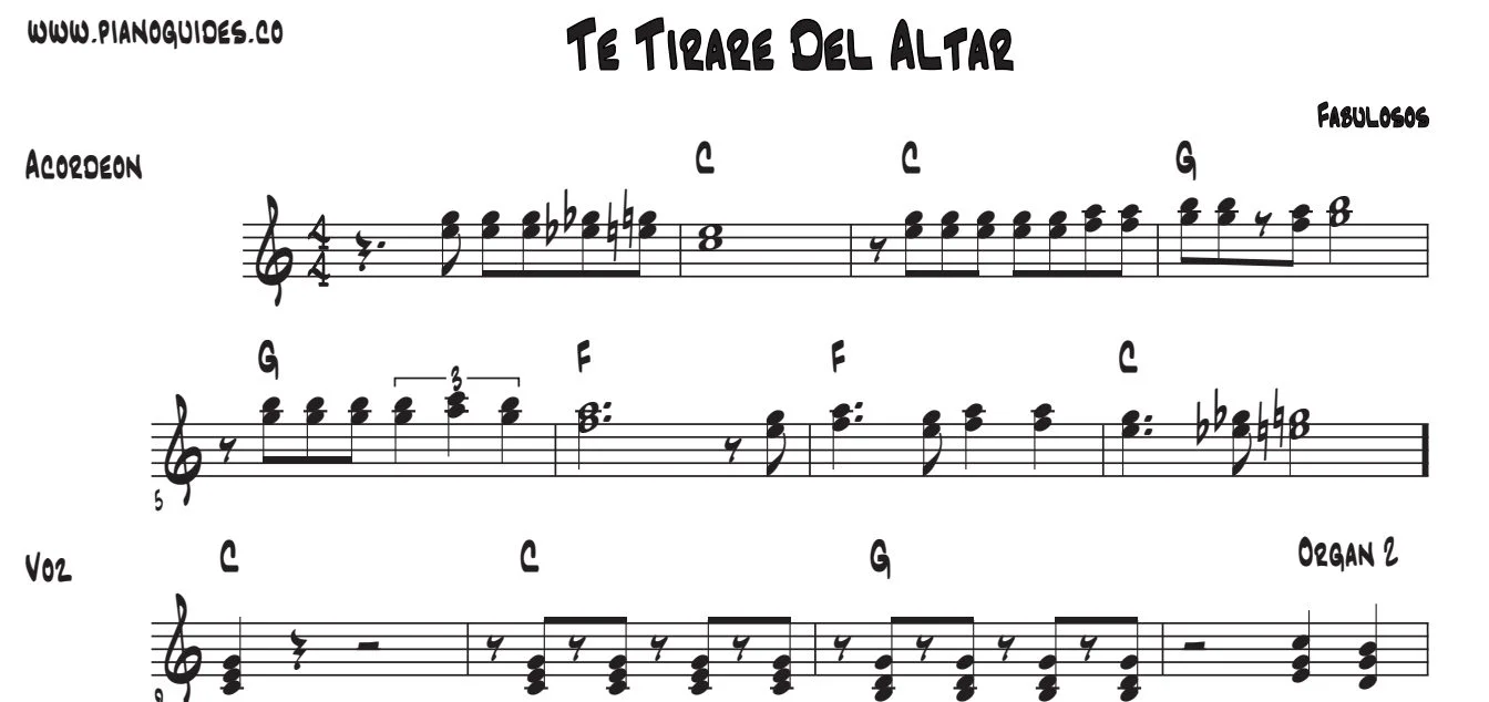 Título y primeras líneas de la guía de Te Tiraré Del Altar
