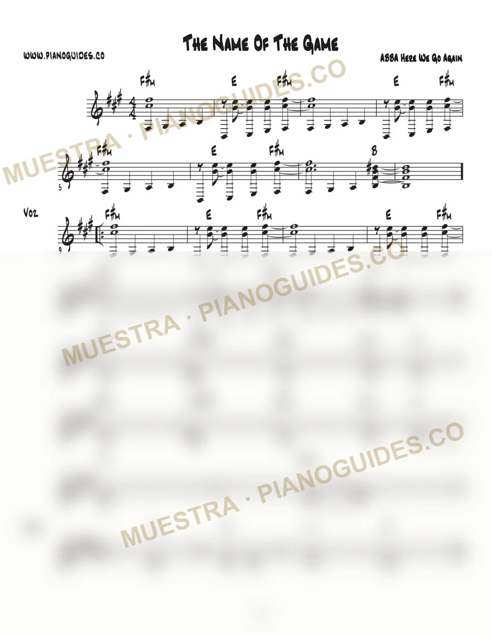 Primera página de la guía The Name Of The Game (Here We Go Again)