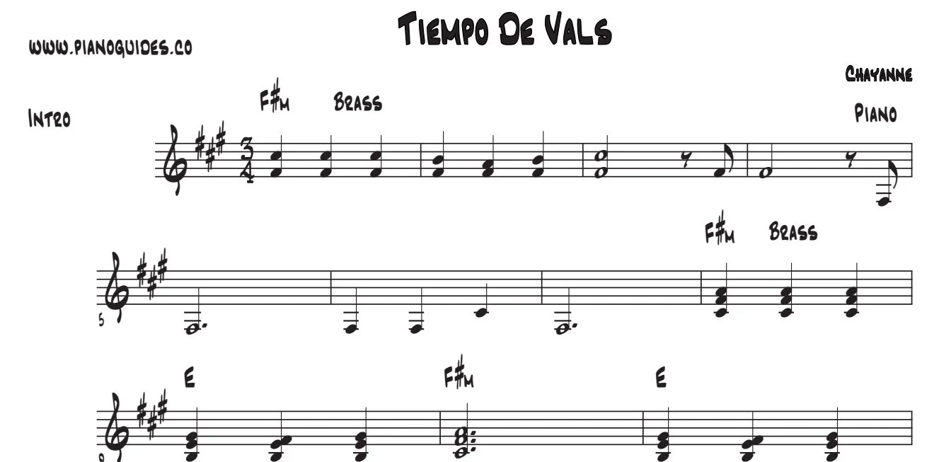 Título y primeras líneas de la guía de Tiempo De Vals