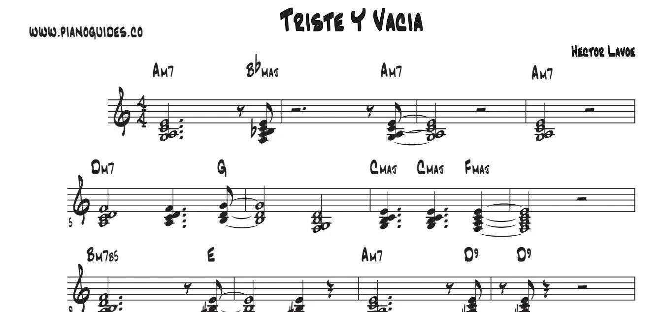 Título y primeras líneas de la guía de Triste Y Vacía