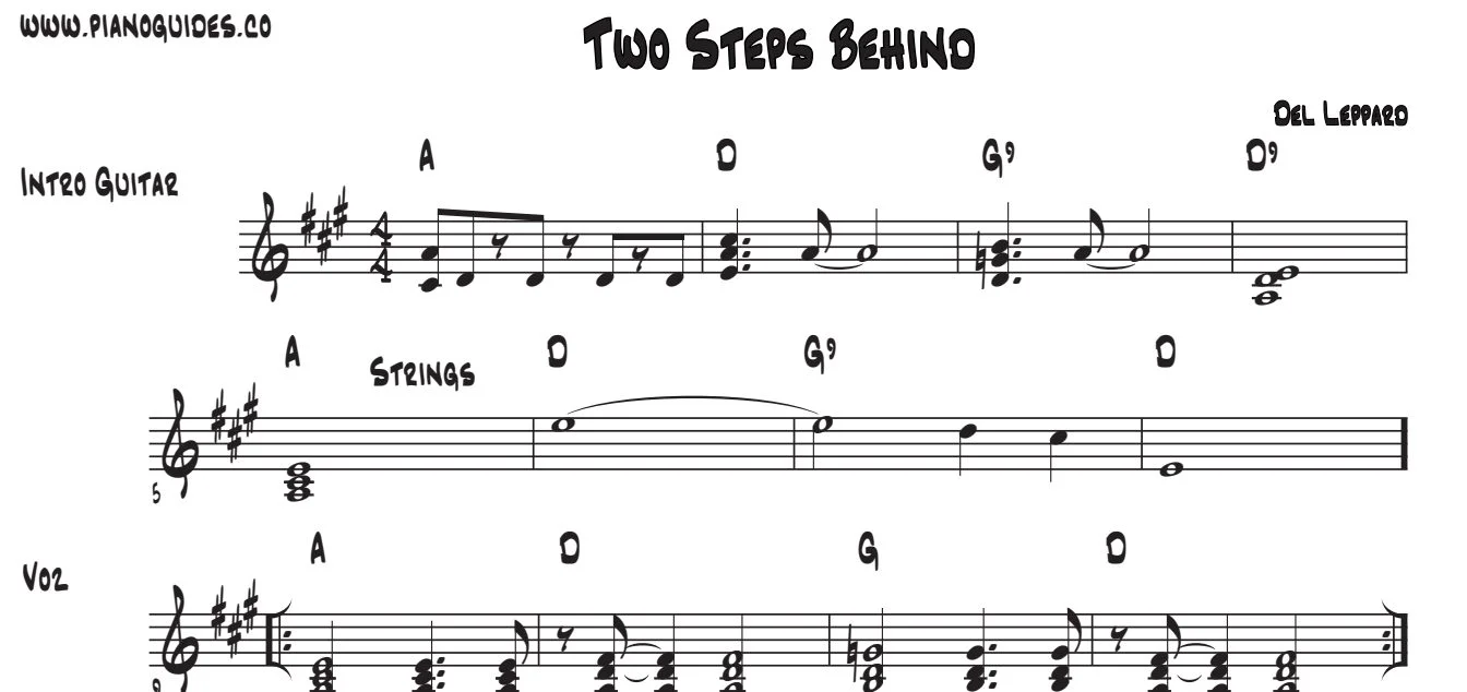 Título y primeras líneas de la guía de Two Steps Behind