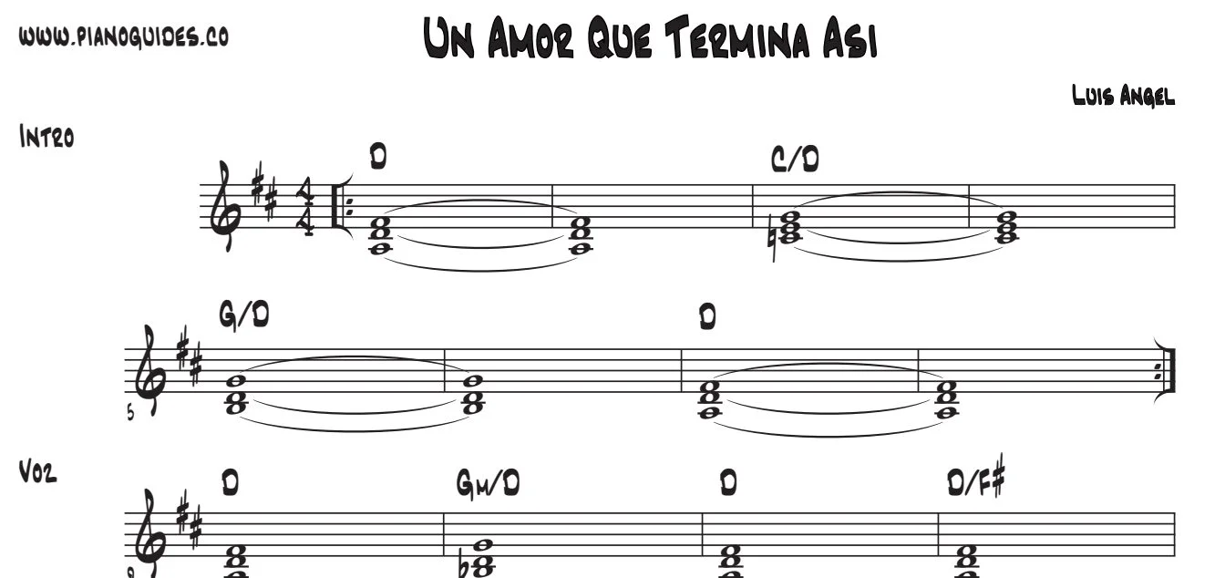 Título y primeras líneas de la guía de Un Amor Que Termina Así