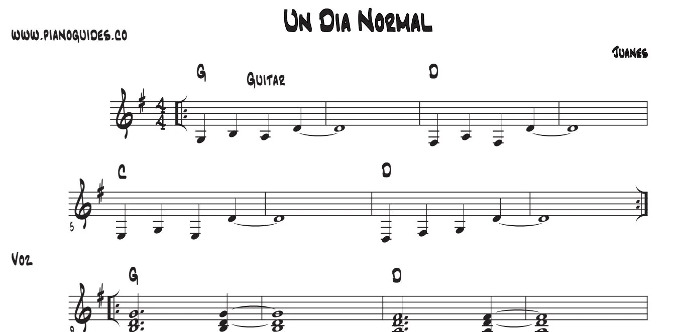 Título y primeras líneas de la guía de Un Día Normal