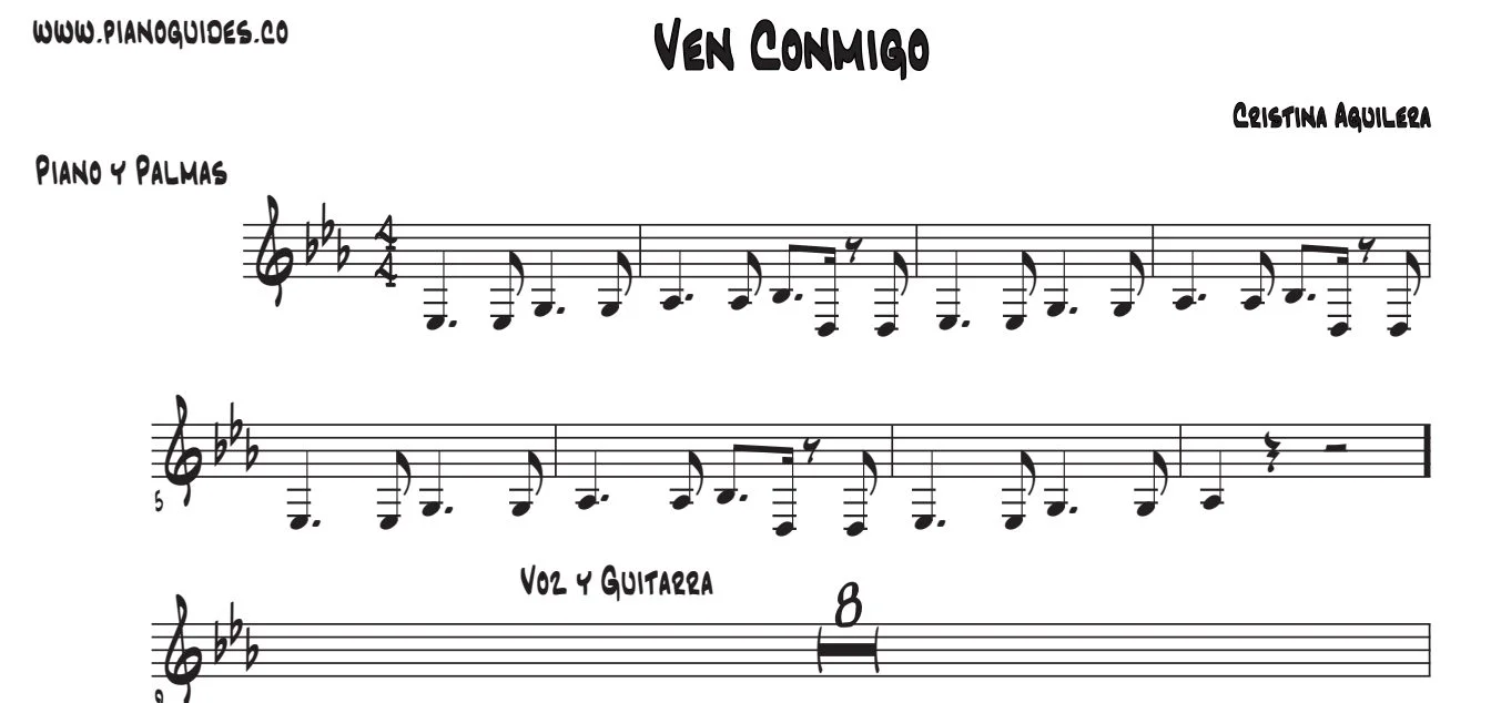 Título y primeras líneas de la guía de Ven Conmigo