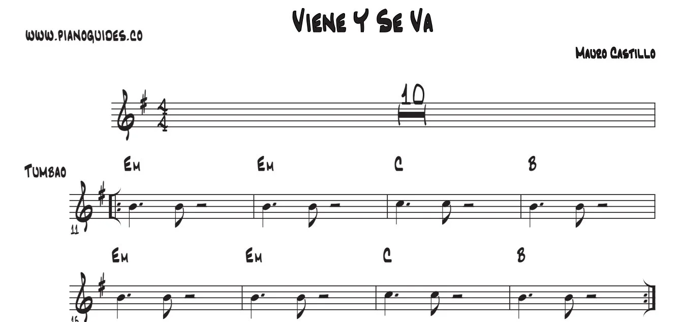 Título y primeras líneas de la guía de Viene Y Se Va