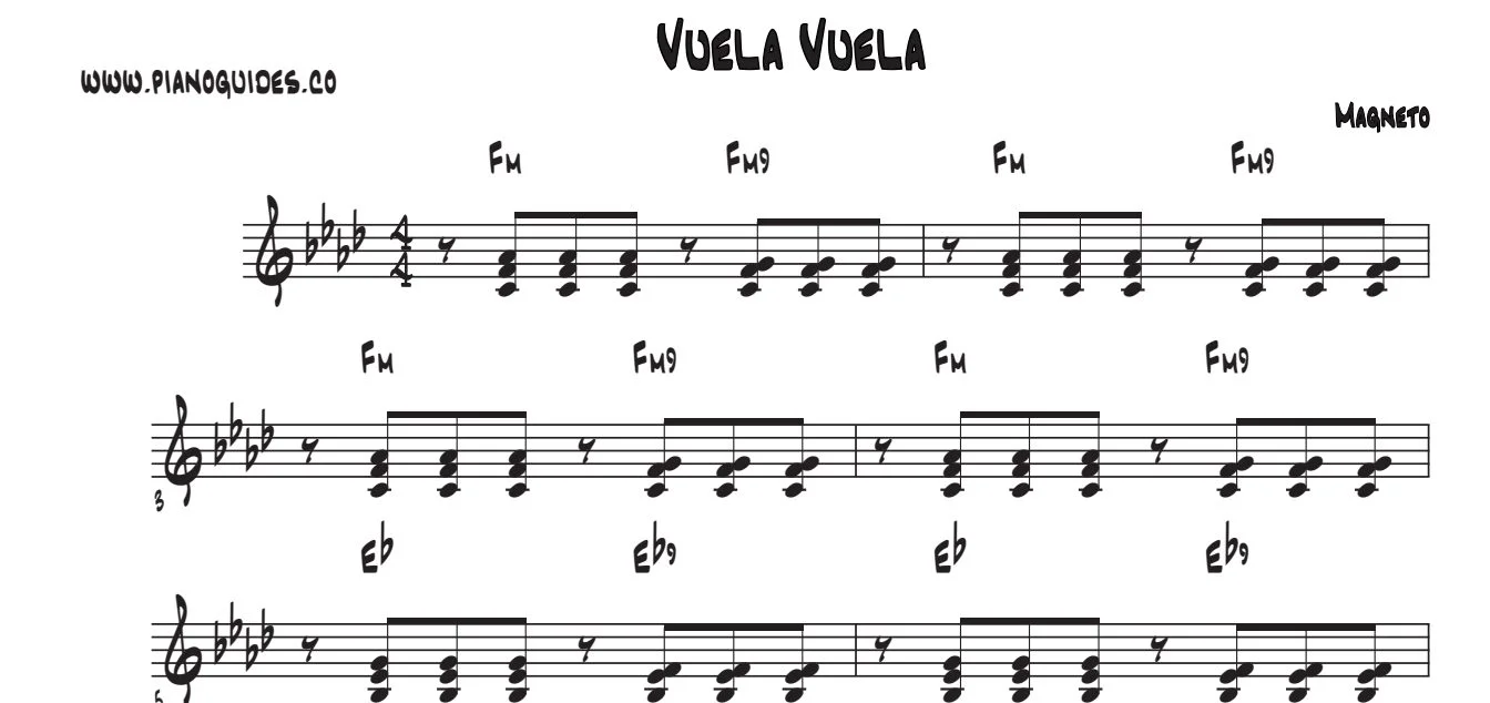 Título y primeras líneas de la guía de Vuela, Vuela