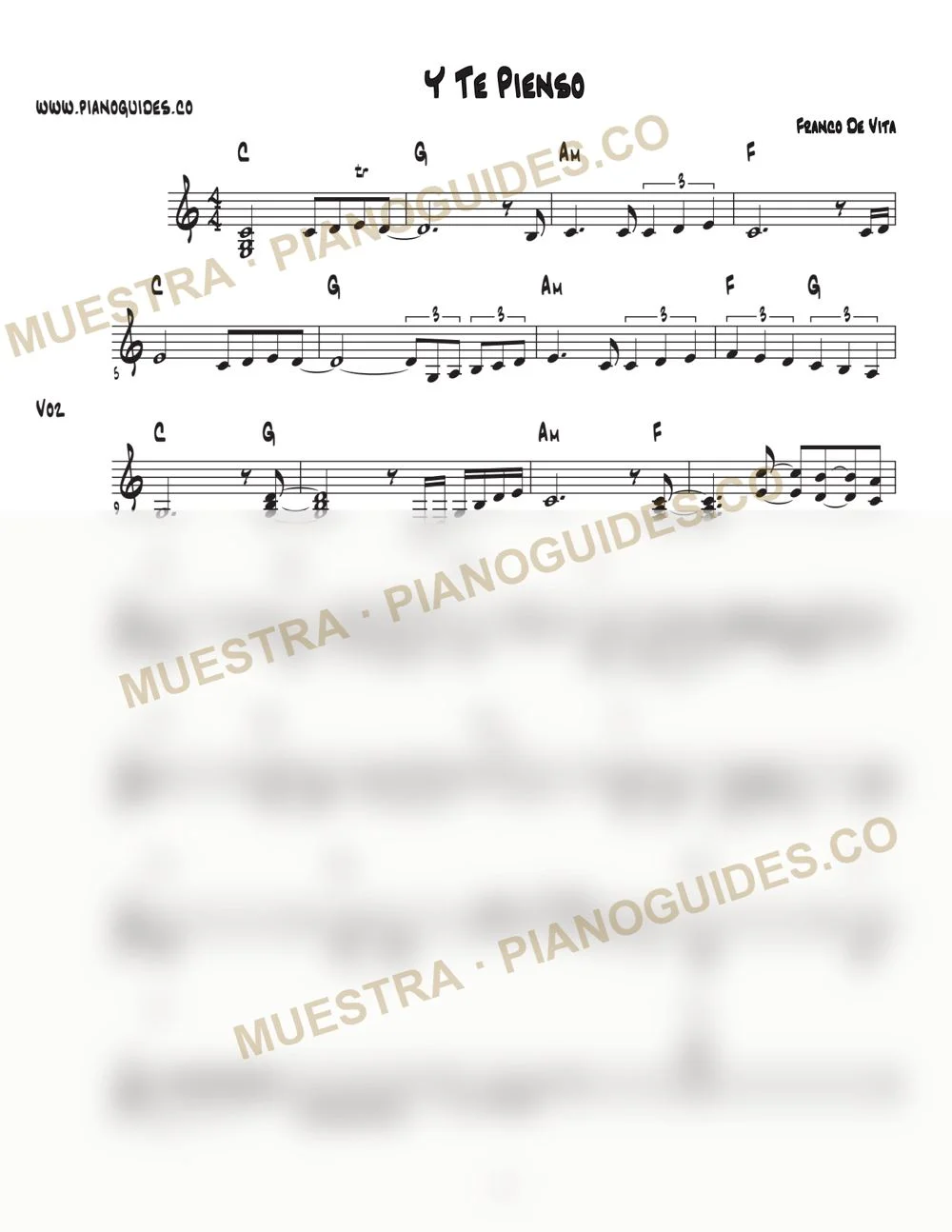 Primera página de la guía Y Te Pienso