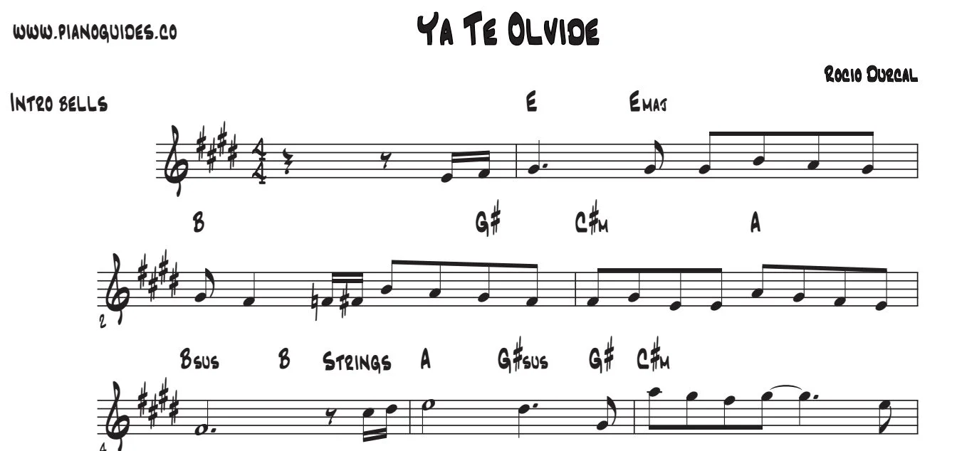 Título y primeras líneas de la guía de Ya Te Olvidé