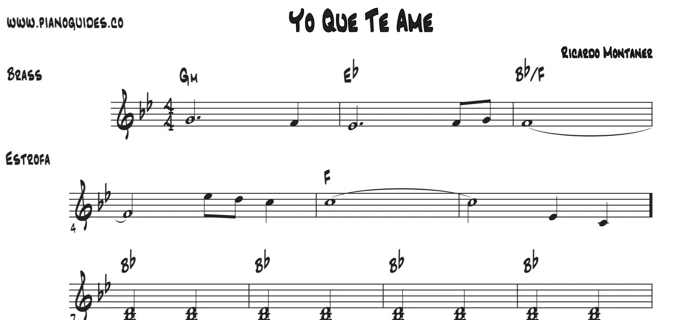 Título y primeras líneas de la guía de Yo Que Te Amé