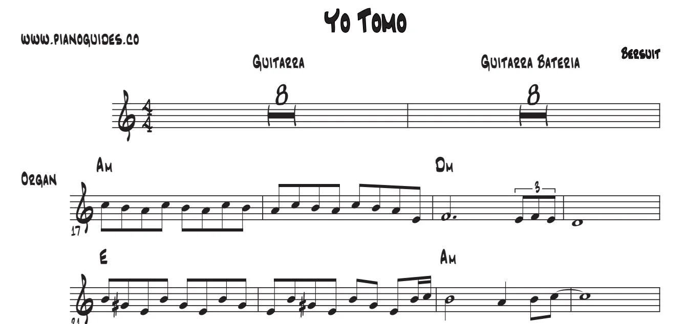 Título y primeras líneas de la guía de Yo Tomo