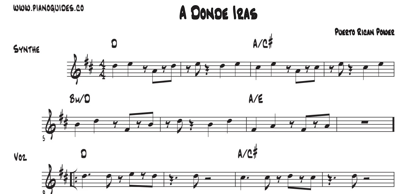 Título y primeras líneas de la guía de A Dónde Irás