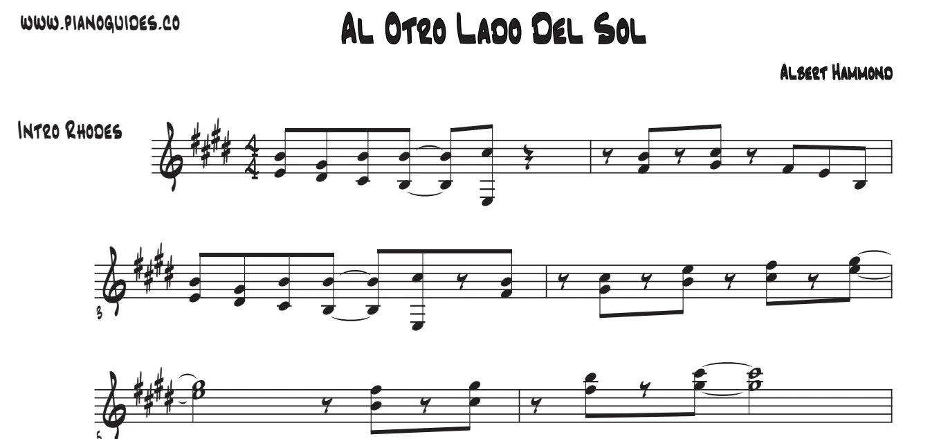 Título y primeras líneas de la guía de Al Otro Lado Del Sol