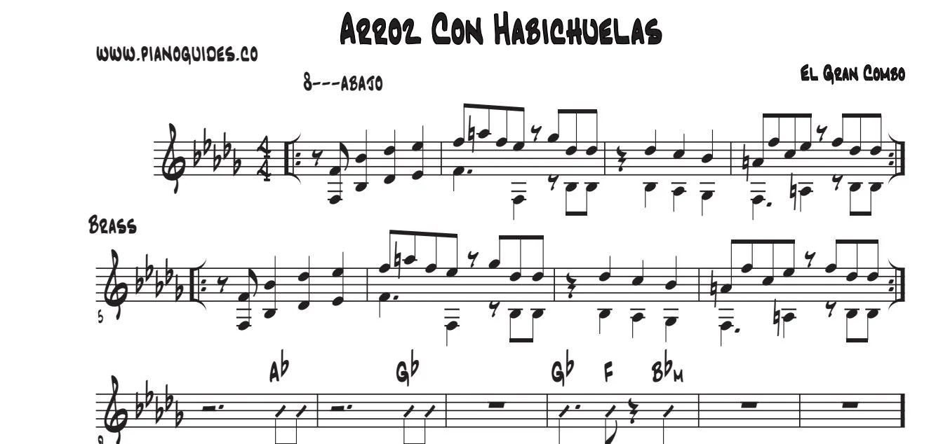 Título y primeras líneas de la guía de Arroz Con Habichuelas