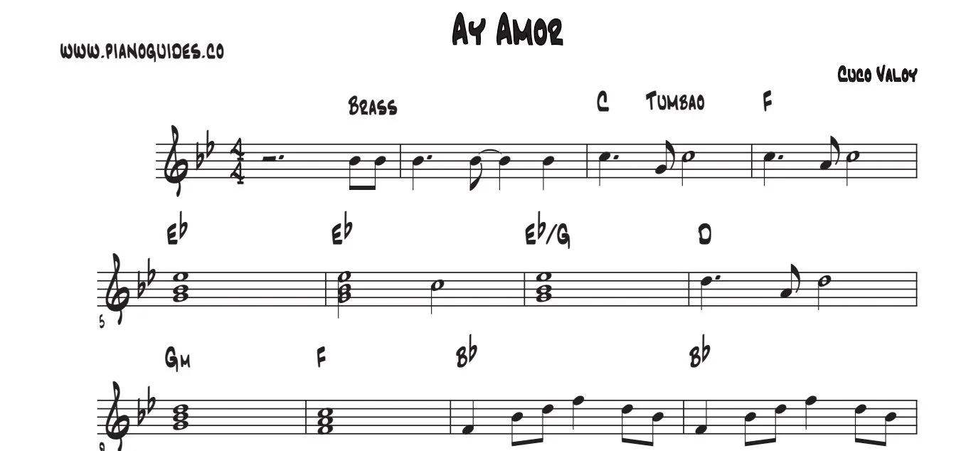 Título y primeras líneas de la guía de Ay! Amor