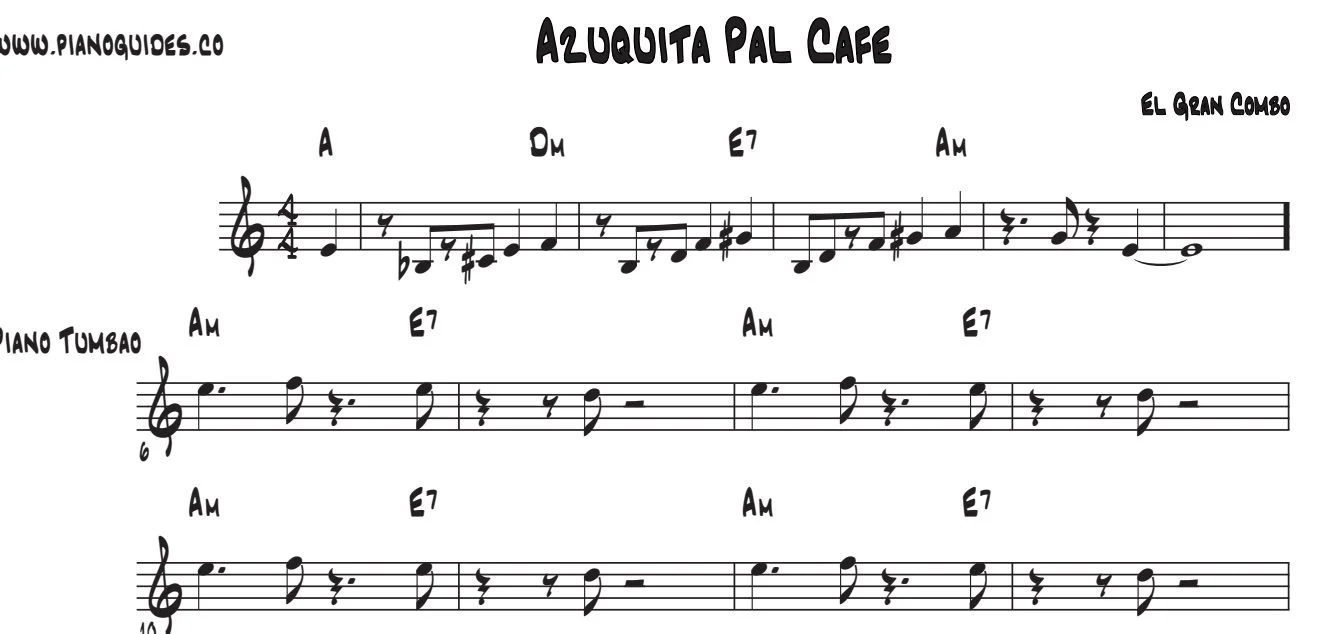 Título y primeras líneas de la guía de Azuquita Pal Café