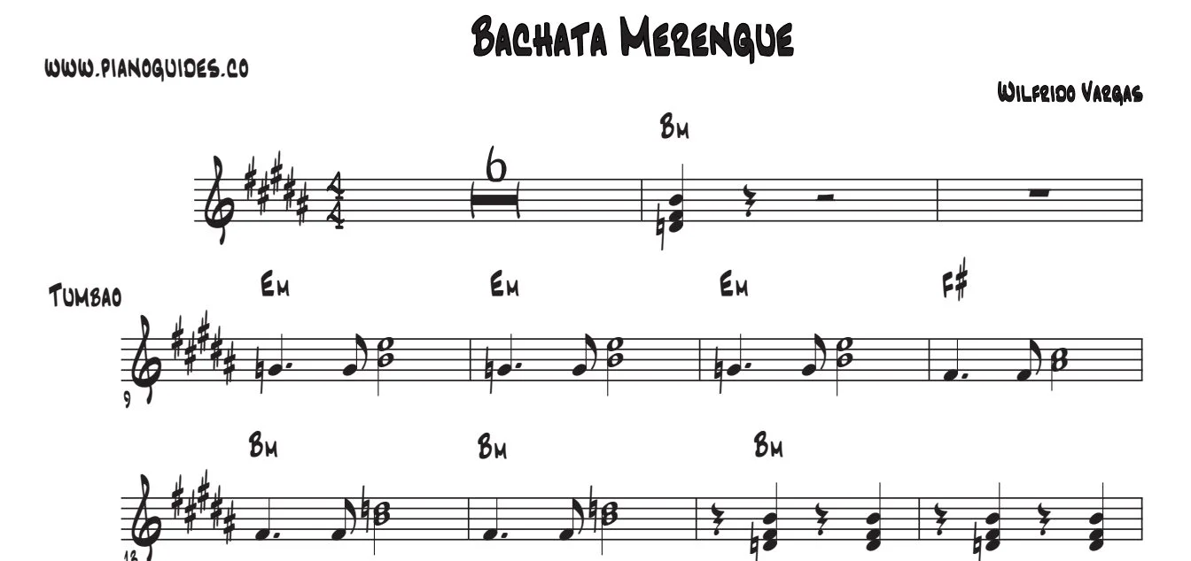Título y primeras líneas de la guía de Bachata Merengue