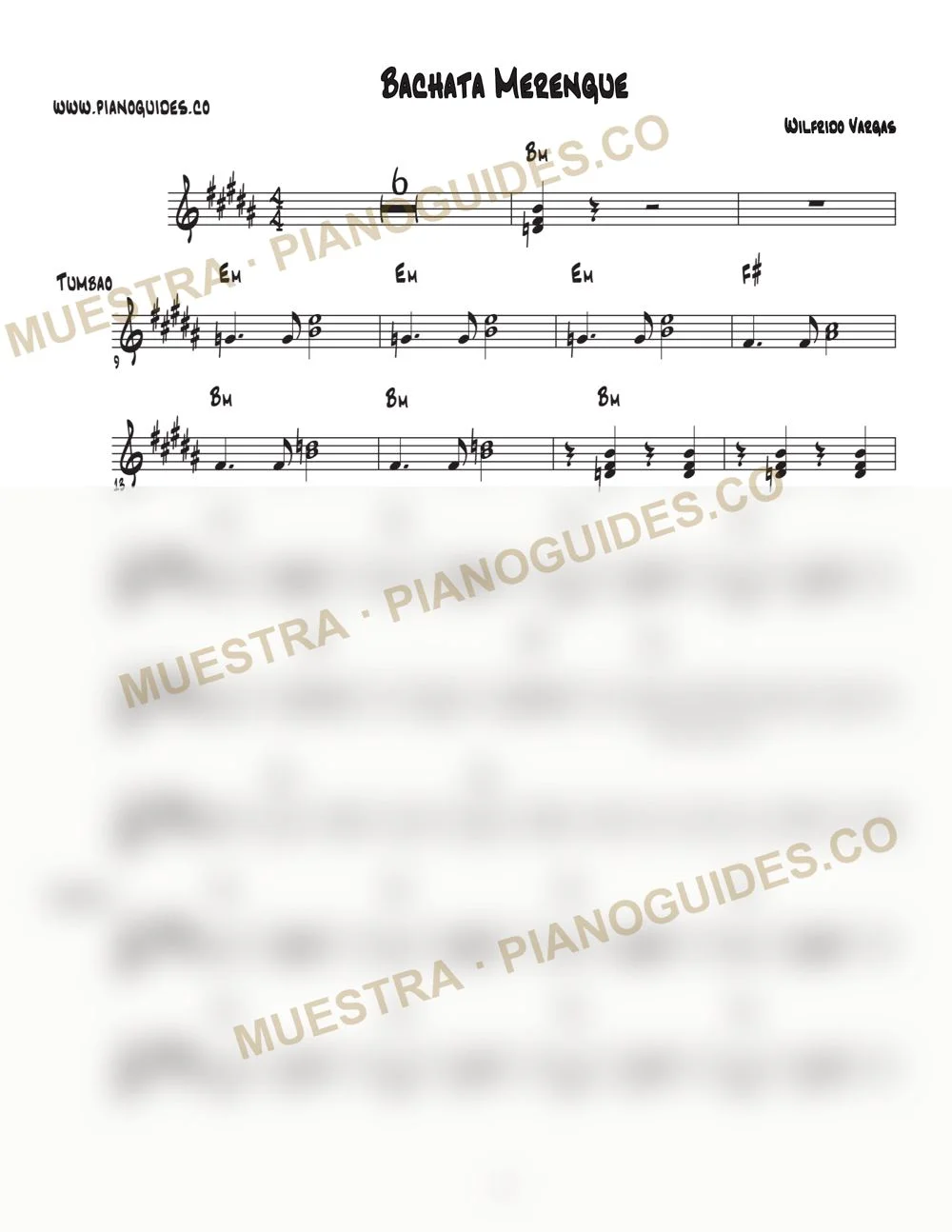 Primera página de la guía Bachata Merengue