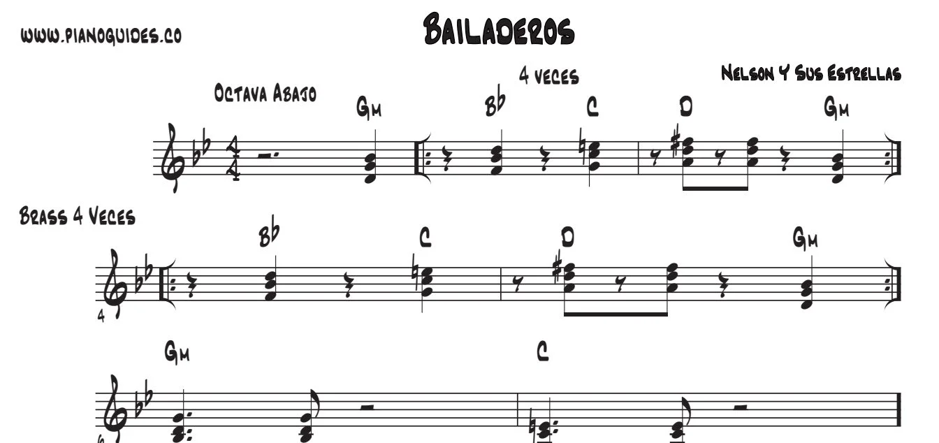 Título y primeras líneas de la guía de Bailaderos