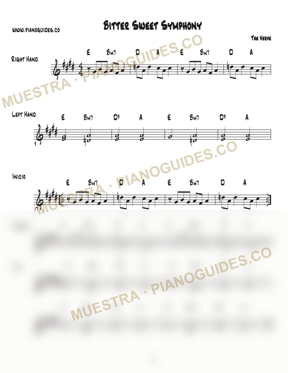 Primera página de la guía Bitter Sweet Symphony