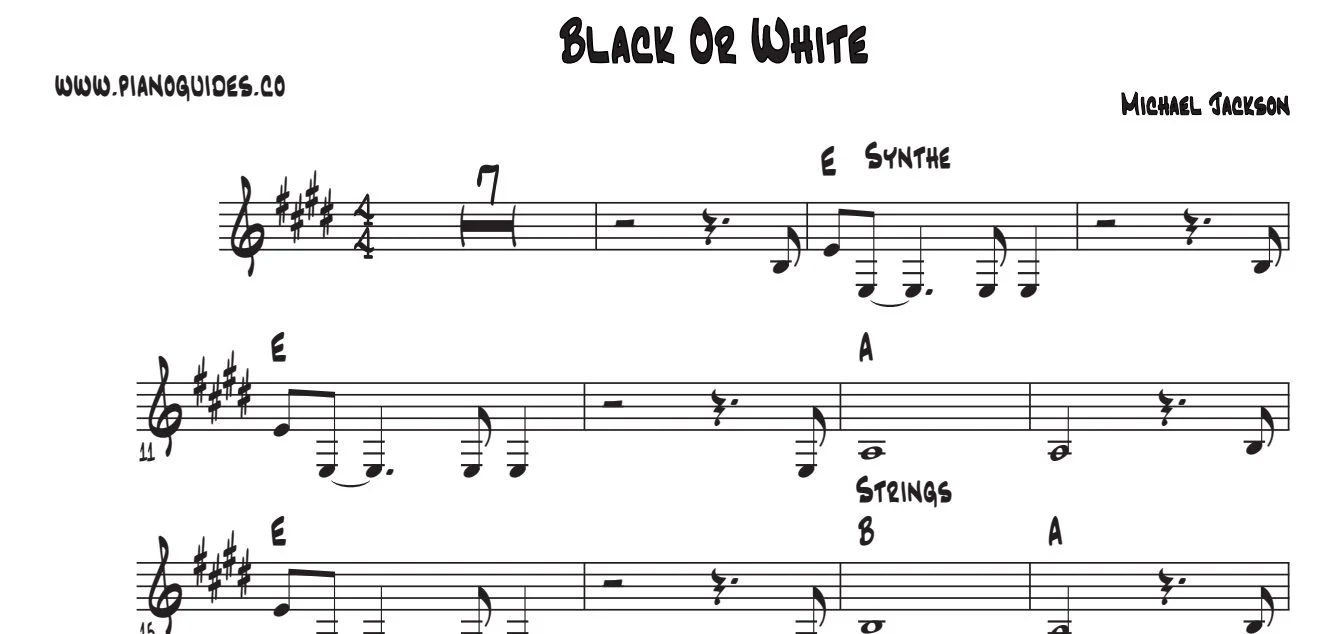 Título y primeras líneas de la guía de Black Or White