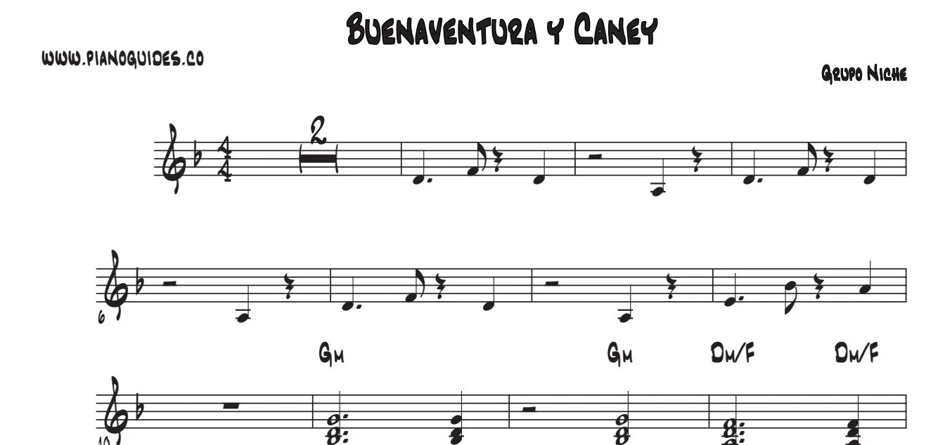 Título y primeras líneas de la guía de Buenaventura Y Caney