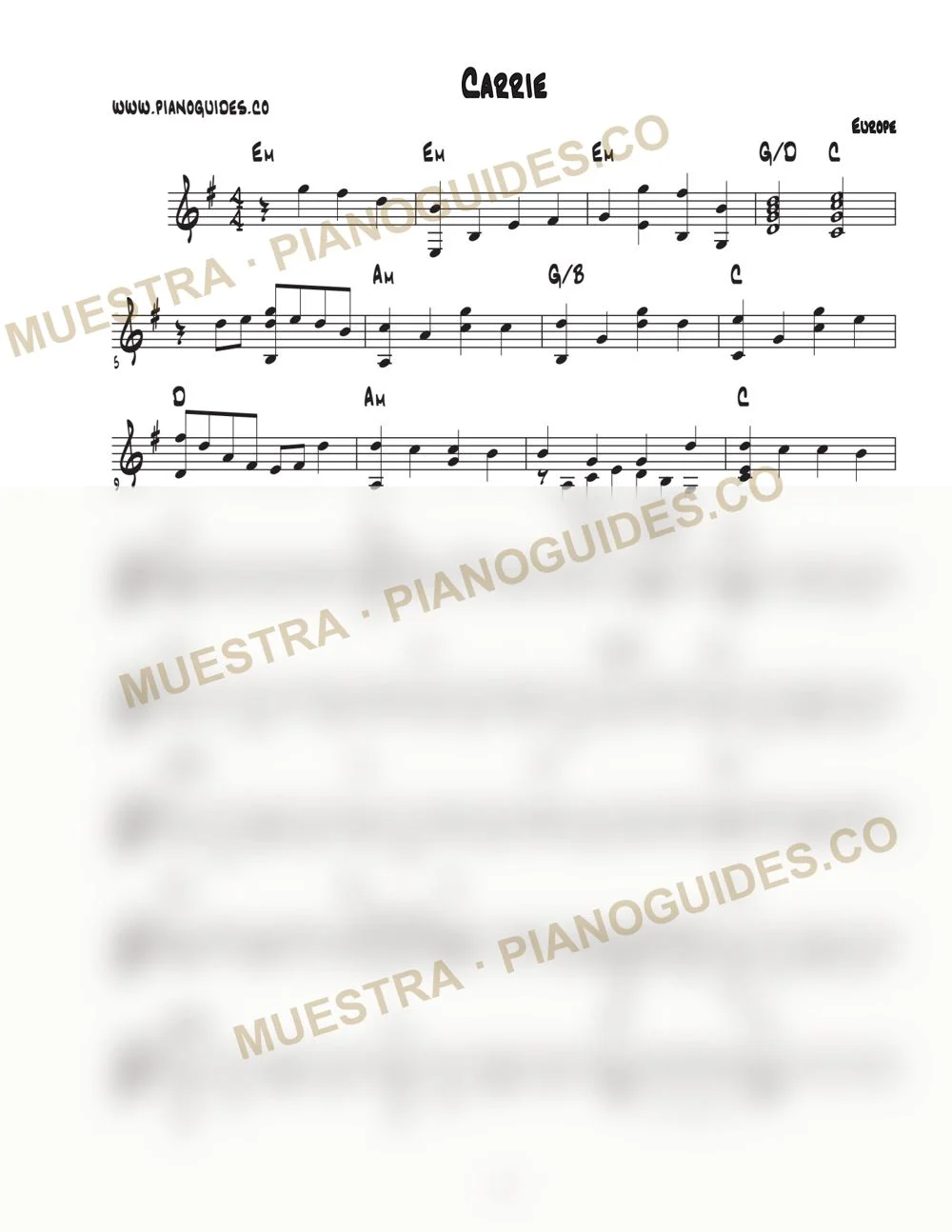 Primera página de la guía Carrie