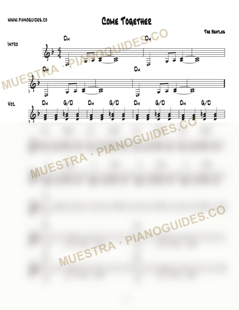 Primera página de la guía Come Together