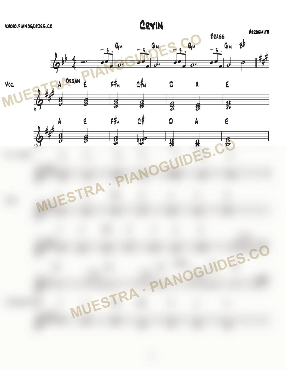 Primera página de la guía Cryin'