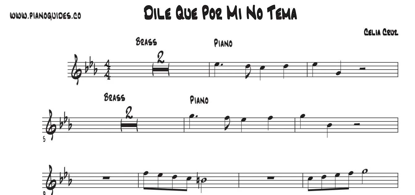 Título y primeras líneas de la guía de Dile Que Por Mí No Tema