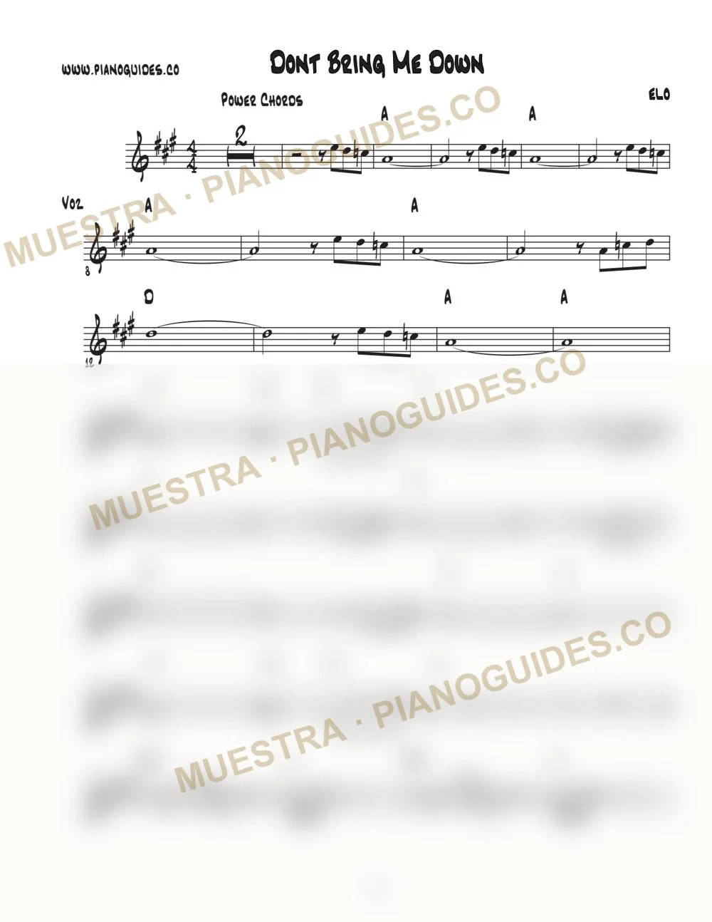 Primera página de la guía Don't Bring Me Down