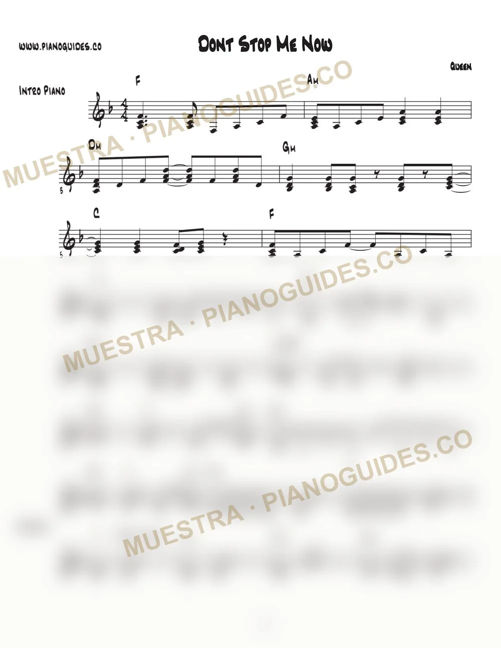 Primera página de la guía Don't Stop Me Now