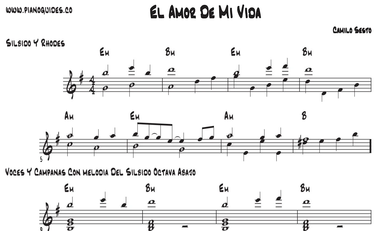 Título y primeras líneas de la guía de El Amor De Mi Vida