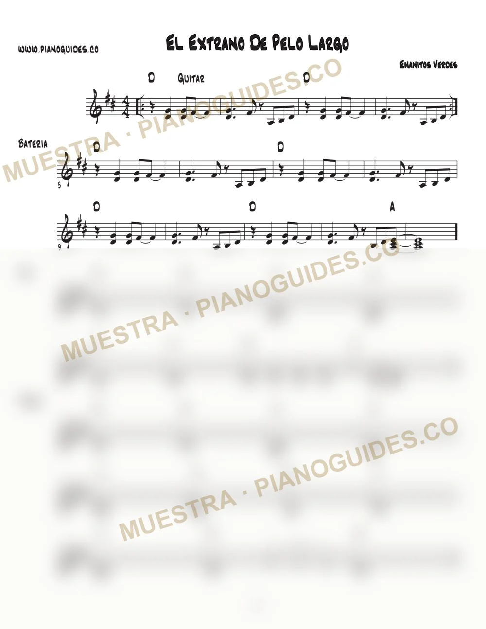 Primera página de la guía El Extraño De Pelo Largo