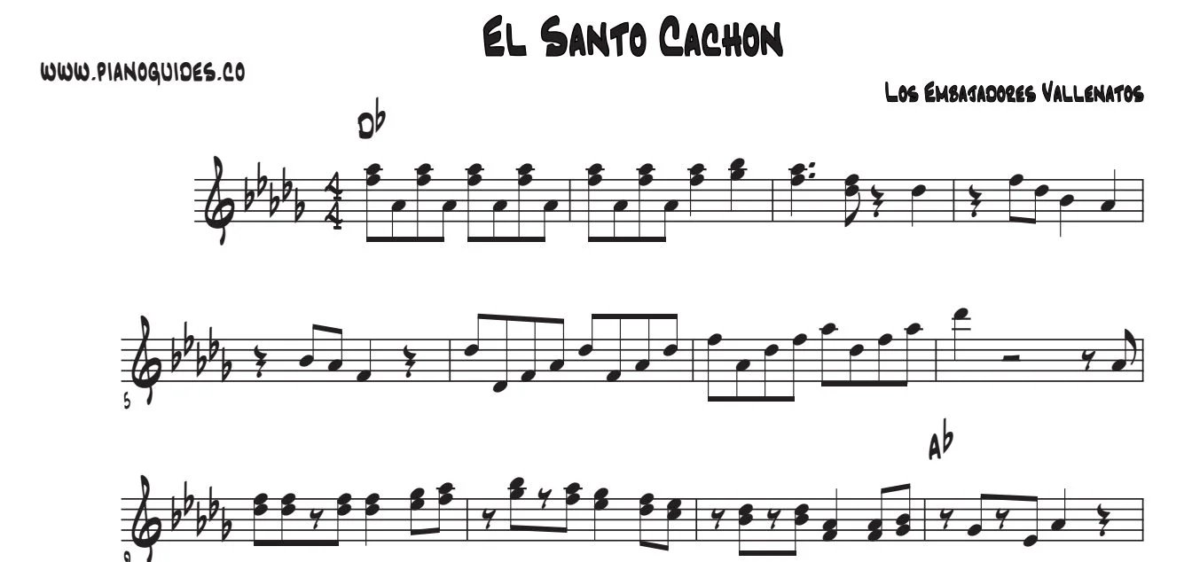 Título y primeras líneas de la guía de El Santo Cachón