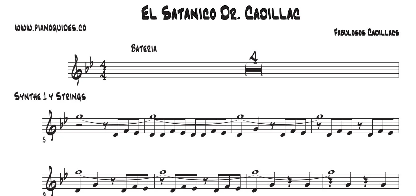 Título y primeras líneas de la guía de El Satánico Dr. Cadillac