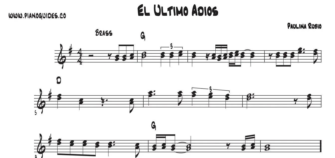 Título y primeras líneas de la guía de El Último Adiós